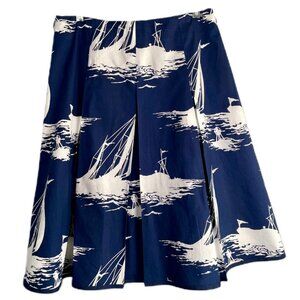 TALBOTS Navy & White Nautical Skirt - Size 8